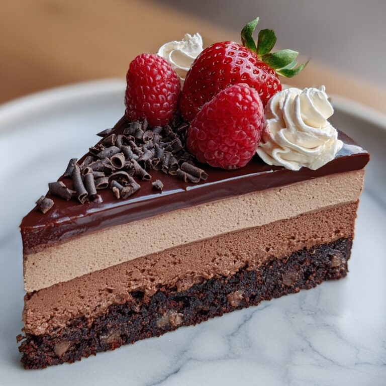 Triple Chocolate Mousse Cake Recipe