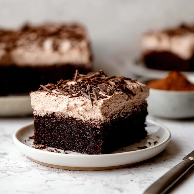 Chocolate Poke Cake with Fudge Sauce Recipe