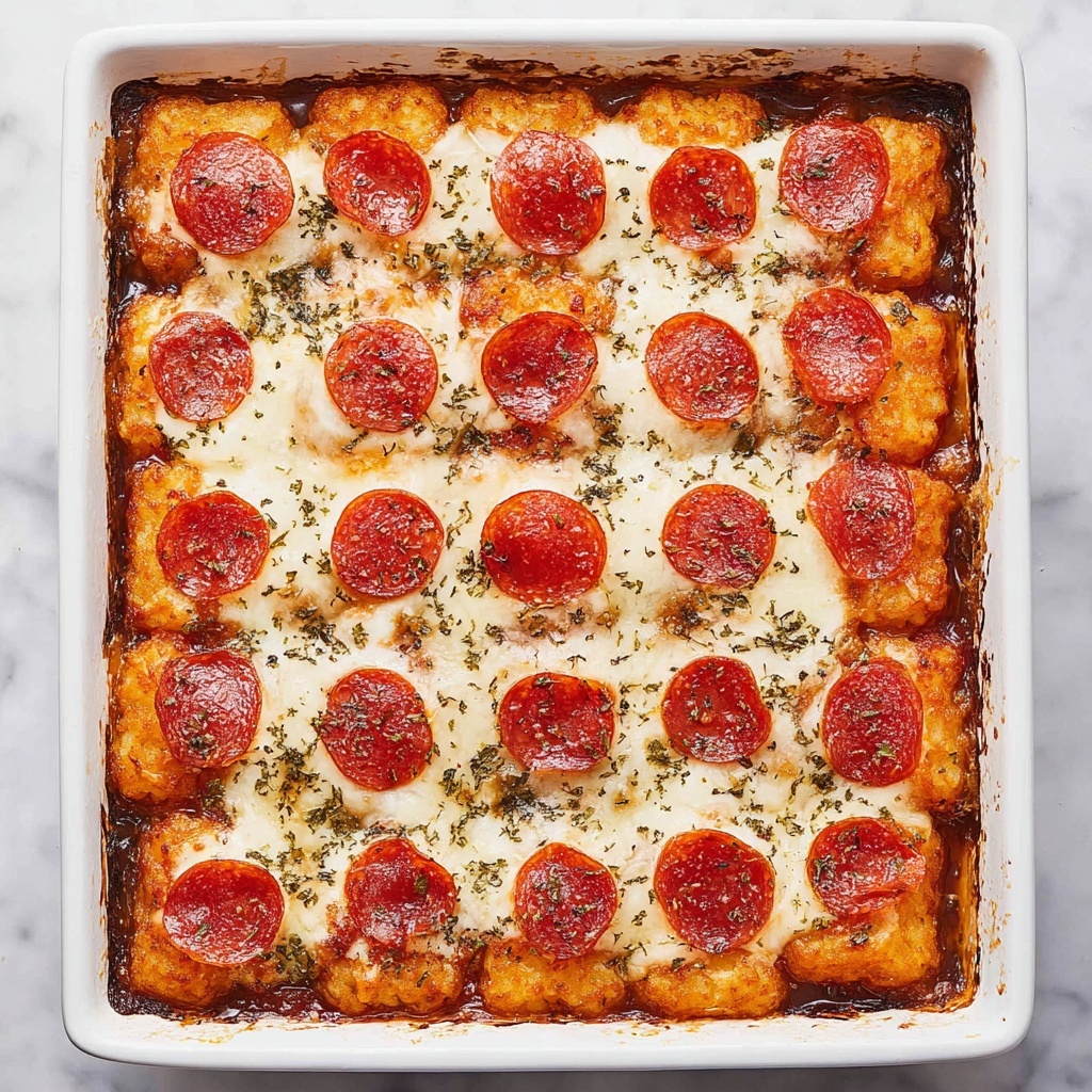 Tater Tot Pizza Casserole Recipe - Recipe Image
