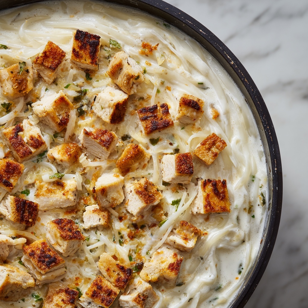 Garlic Butter Chicken Bites with Savory Creamy Parmesan Pasta Recipe - Recipe Image