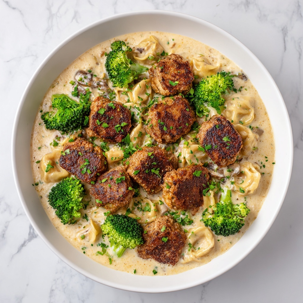 Creamy Garlic Parmesan Tortellini with Chicken & Broccoli Recipe - Recipe Image