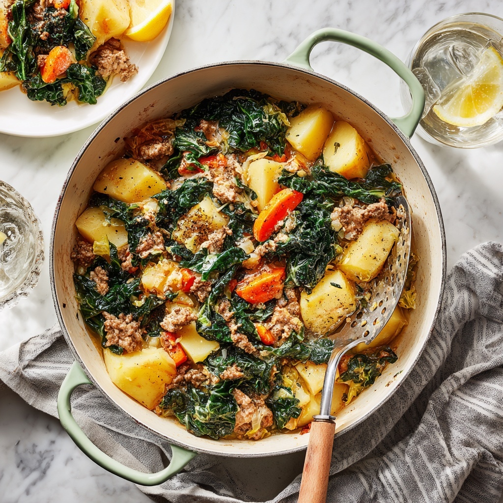 Cabbage, Potatoes, and Smoked Sausage Skillet Recipe - Recipe Image