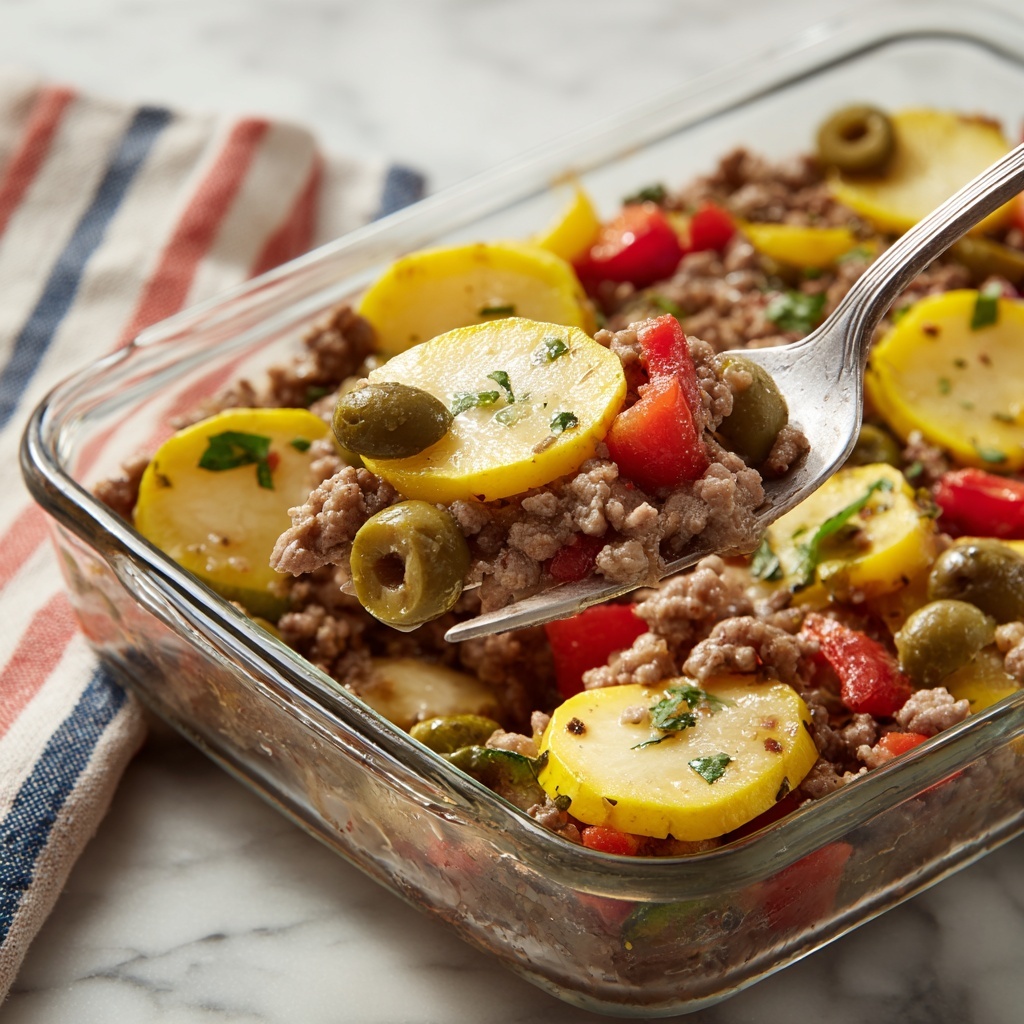 Southern Five Layer Beef Casserole Recipe - Recipe Image