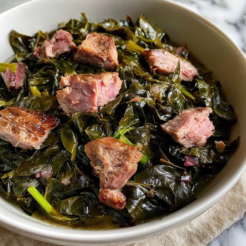 Collard Greens with Smoked Ham Hocks Recipe - Recipe Image