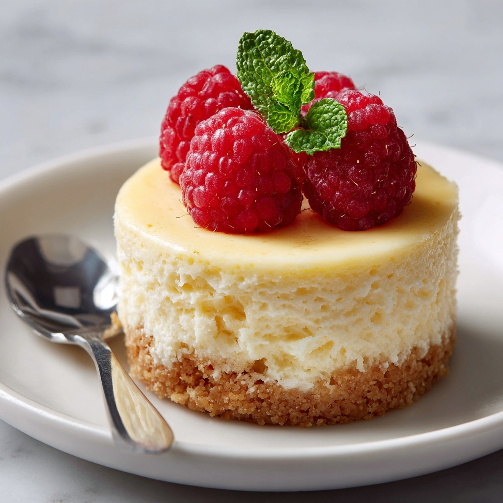 Mini Lemon Cheesecakes with Raspberry Sauce Recipe - Recipe Image