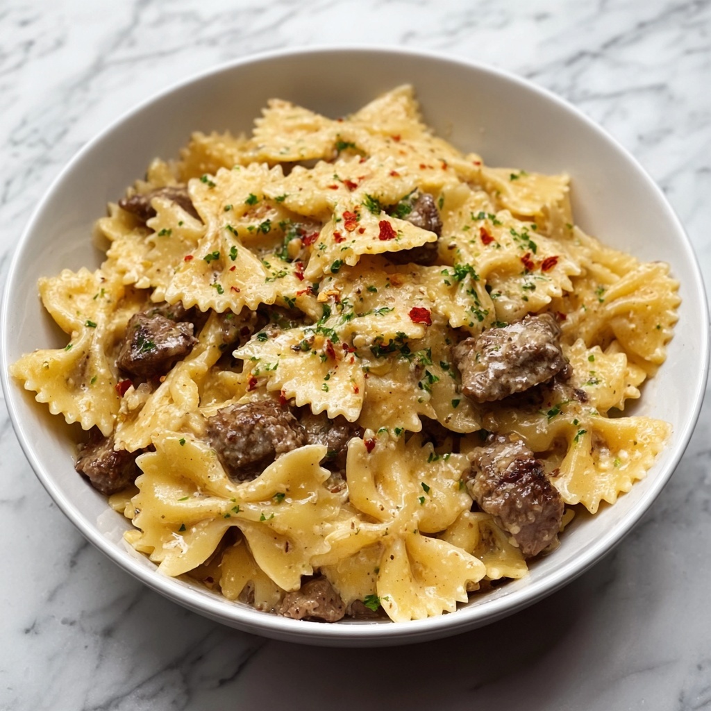 Creamy Beef and Bowtie Pasta Recipe - Recipe Image