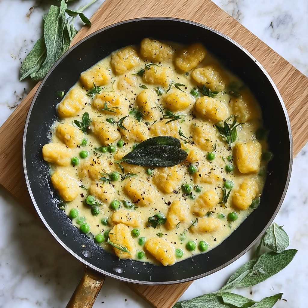 Gnocchi with Creamy Sage and Vegan Parmesan Sauce Recipe - Recipe Image