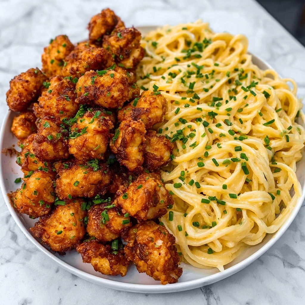 Lemon Garlic Butter Chicken Bites with Savory Parmesan Linguine Recipe - Recipe Image
