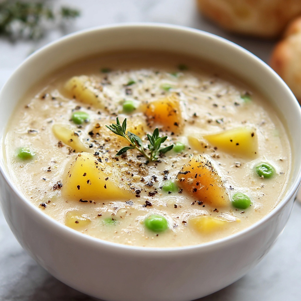 Creamy Potato and Pea Chowder Recipe - Recipe Image