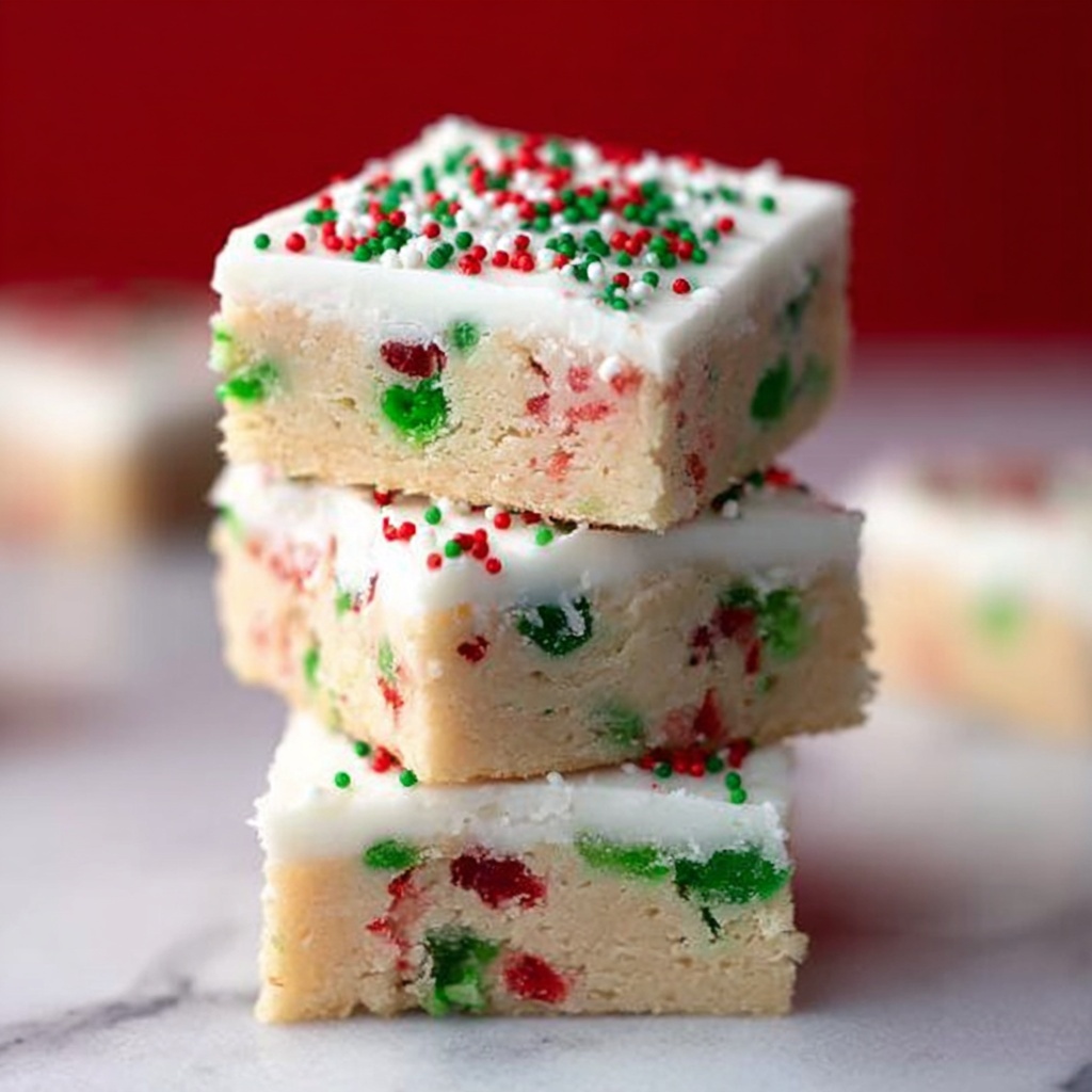 Christmas Sugar Cookie Bars Recipe - Recipe Image