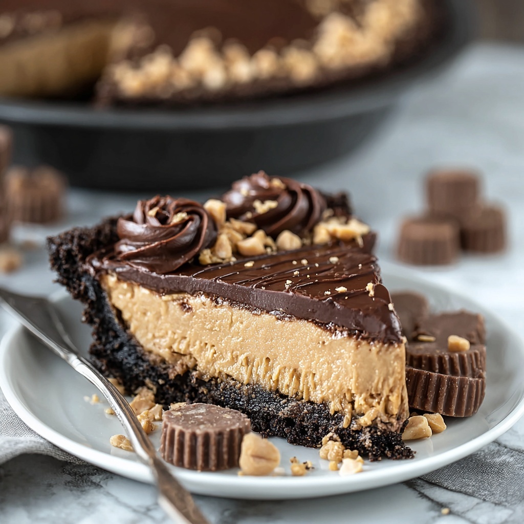 Peanut Butter Cup Chocolate Pie Recipe - Recipe Image