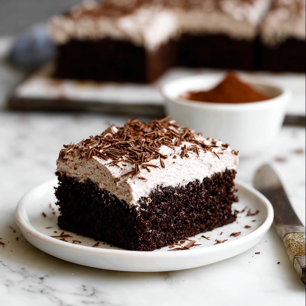 Chocolate Poke Cake with Fudge Sauce Recipe - Recipe Image