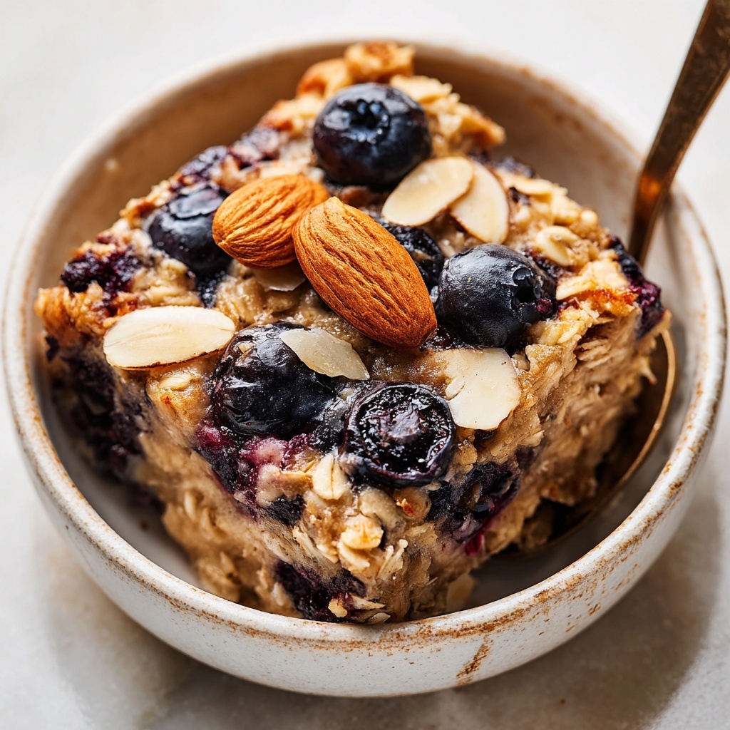 Baked Oats with Blueberries and Almonds Recipe - Recipe Image
