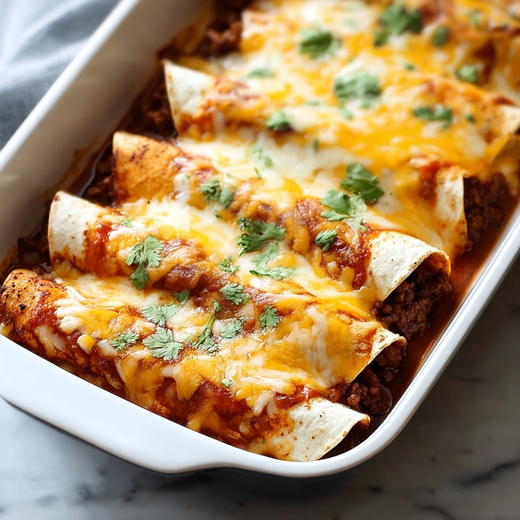 Cheesy Beef & Bean Enchiladas Recipe - Recipe Image