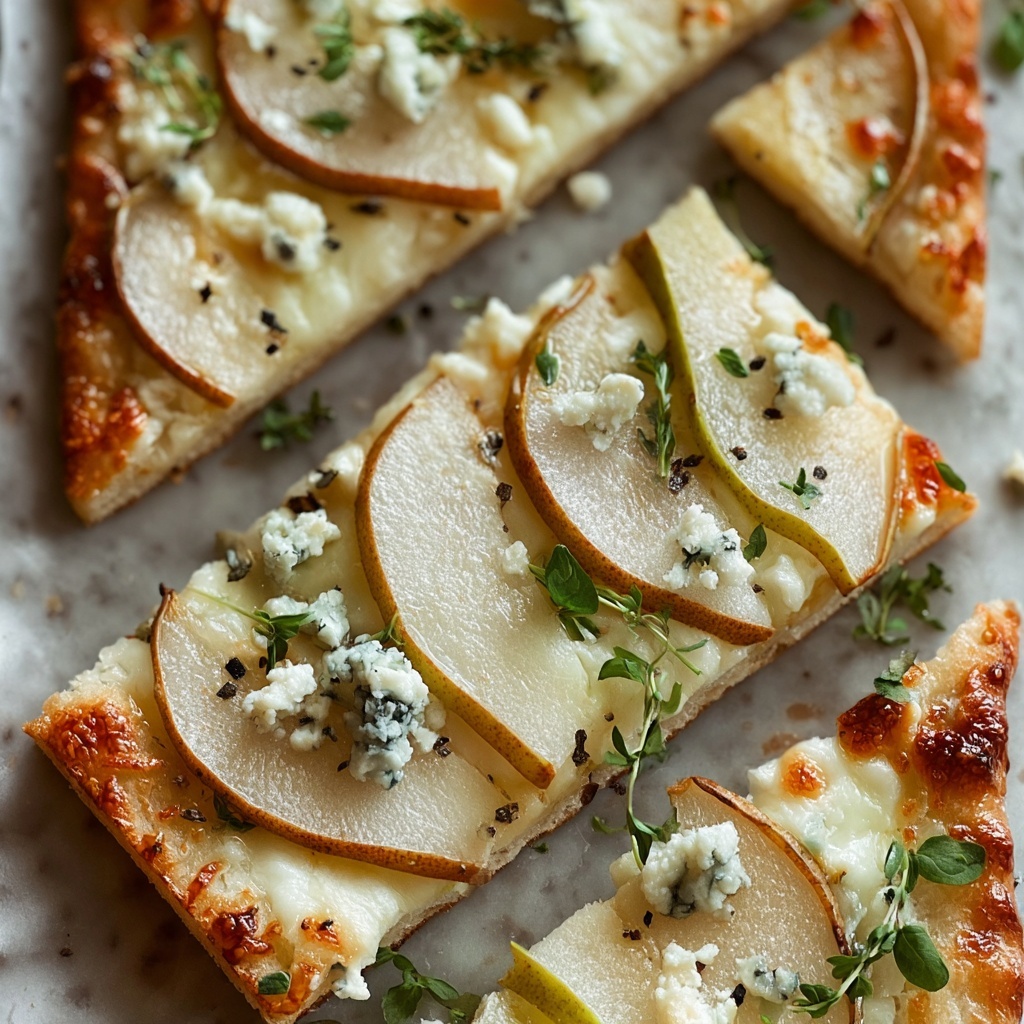 Pear and Gorgonzola Flatbread with Honey and Walnuts Recipe - Recipe Image
