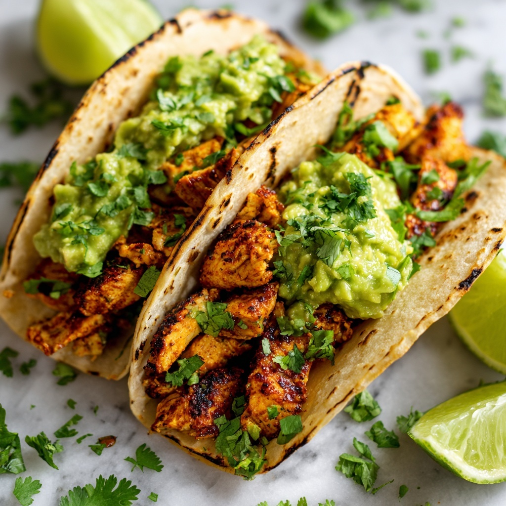 Crispy Poblano Chicken Tacos with Avocado-Jalapeño Salsa Recipe - Recipe Image