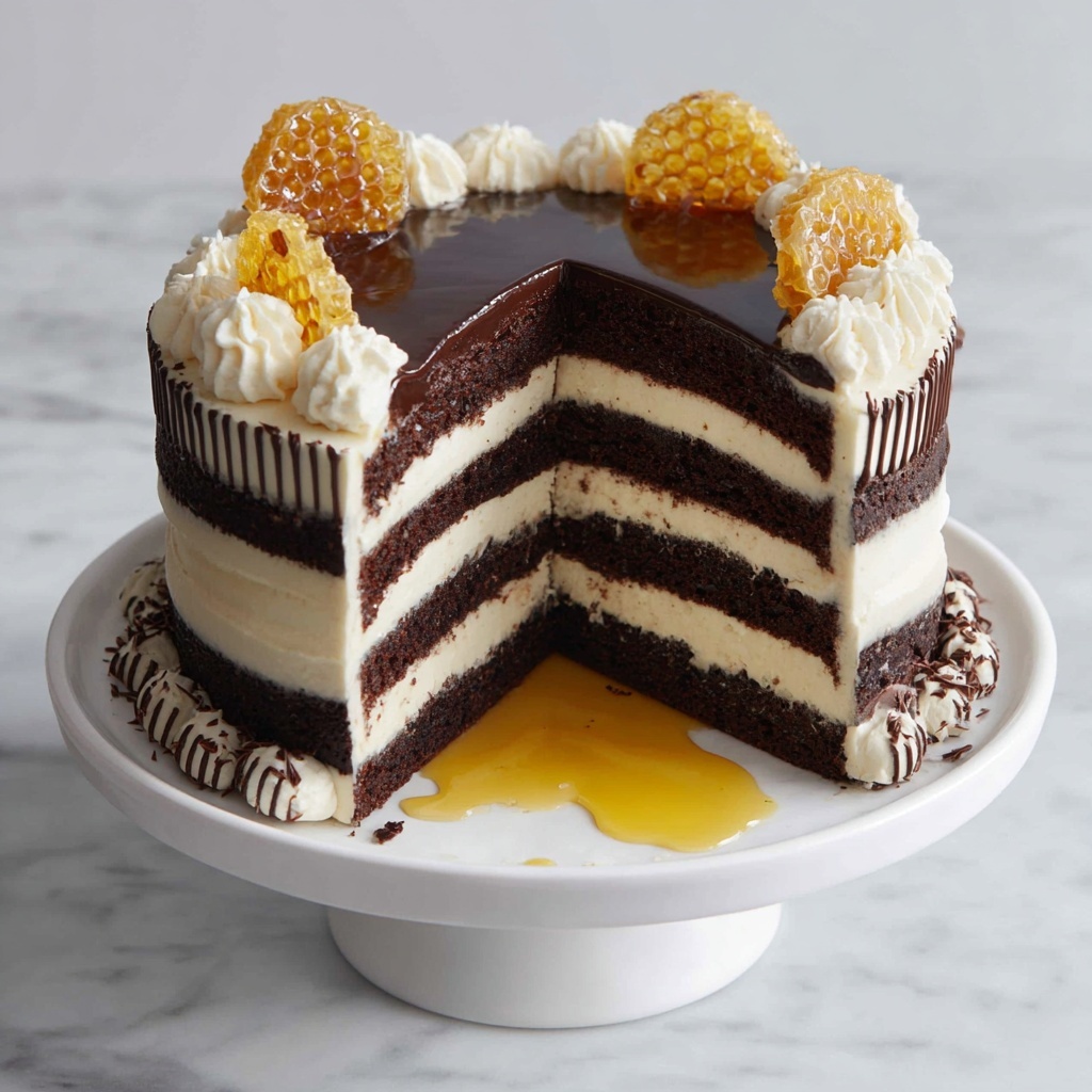 Chocolate Honey Cake with Raspberries and Rich Ganache Recipe - Recipe Image