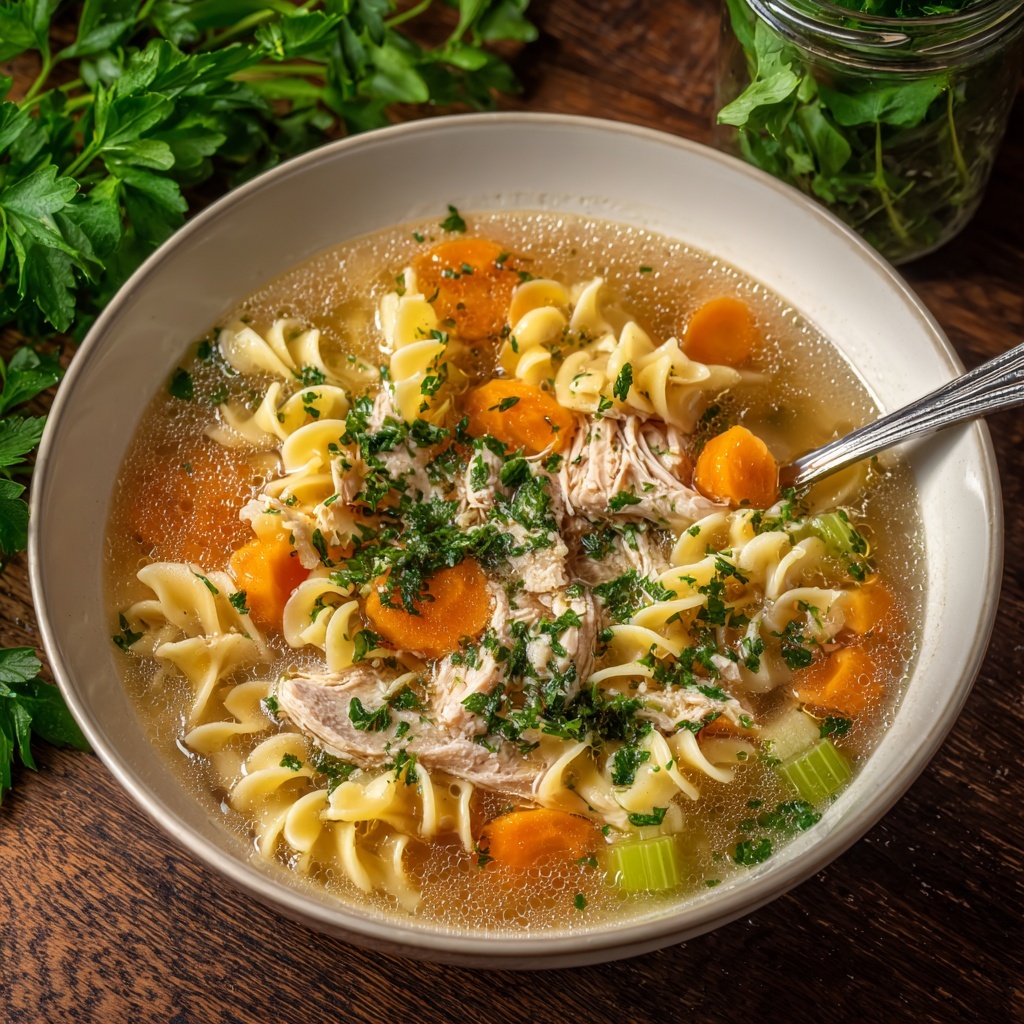 Fresh Herb Chicken Noodle Soup Recipe - Recipe Image