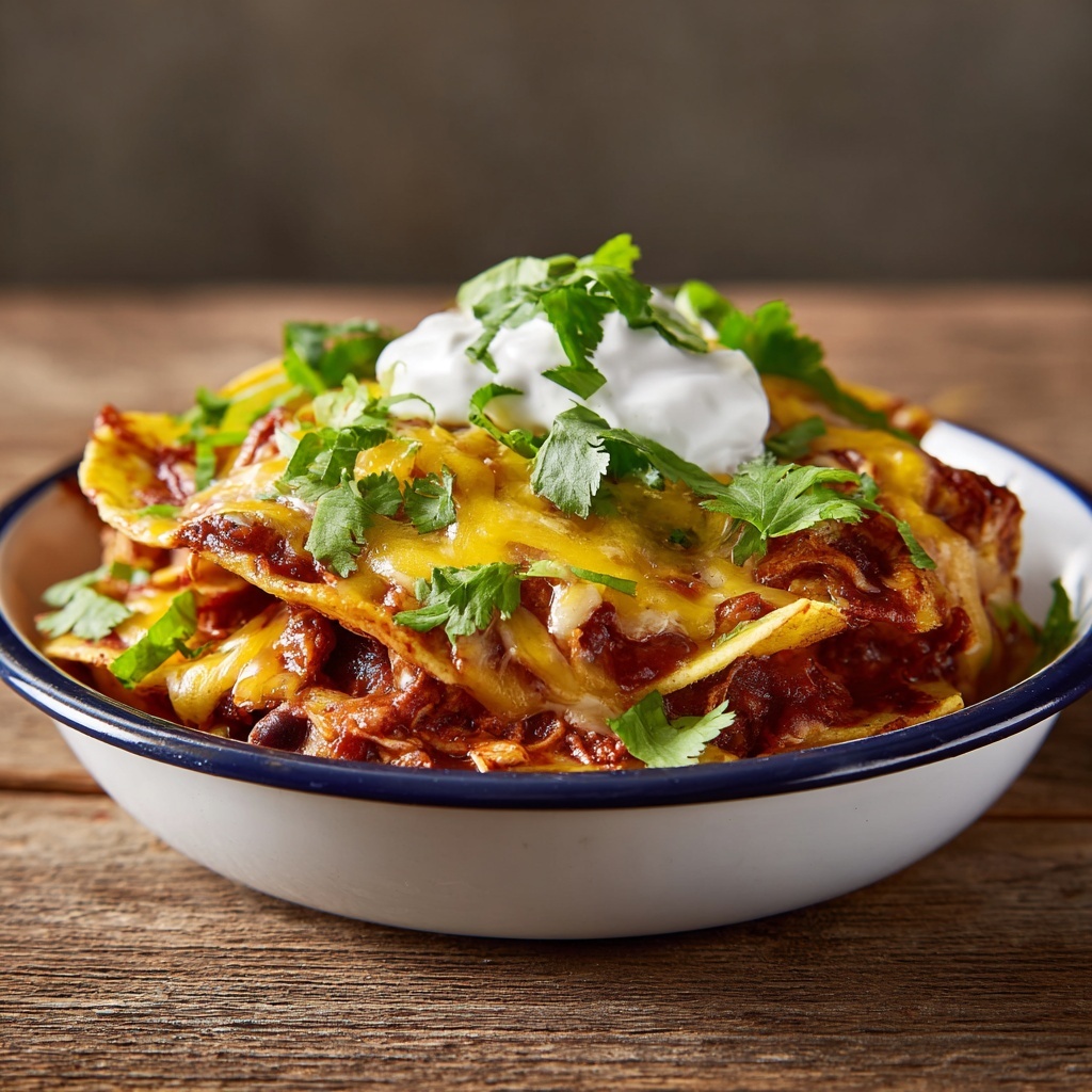 Cheesy Slow Cooker Chicken Enchilada Bake Recipe - Recipe Image