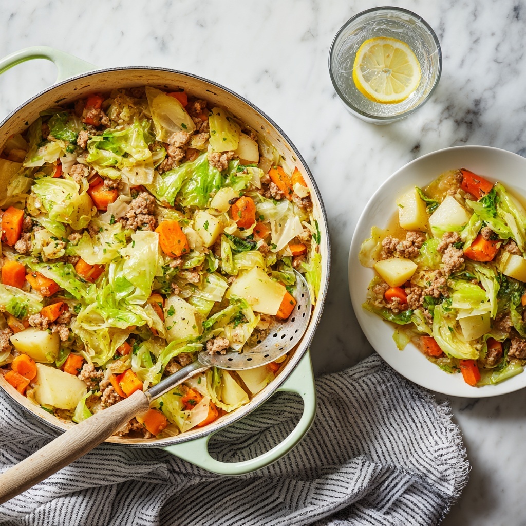 Cabbage, Potatoes, and Smoked Sausage Skillet Recipe - Recipe Image