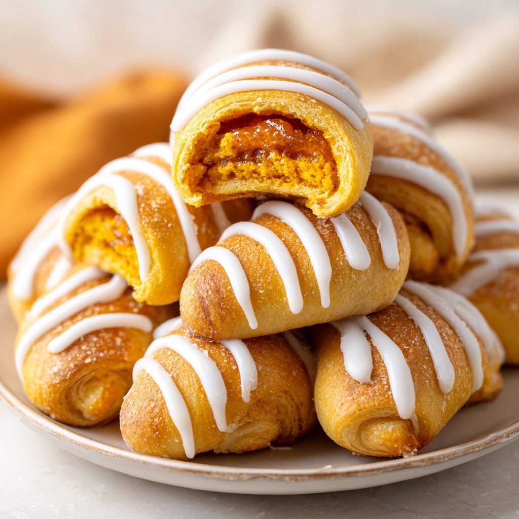 Pumpkin Pie Crescents with Maple Glaze Recipe - Recipe Image