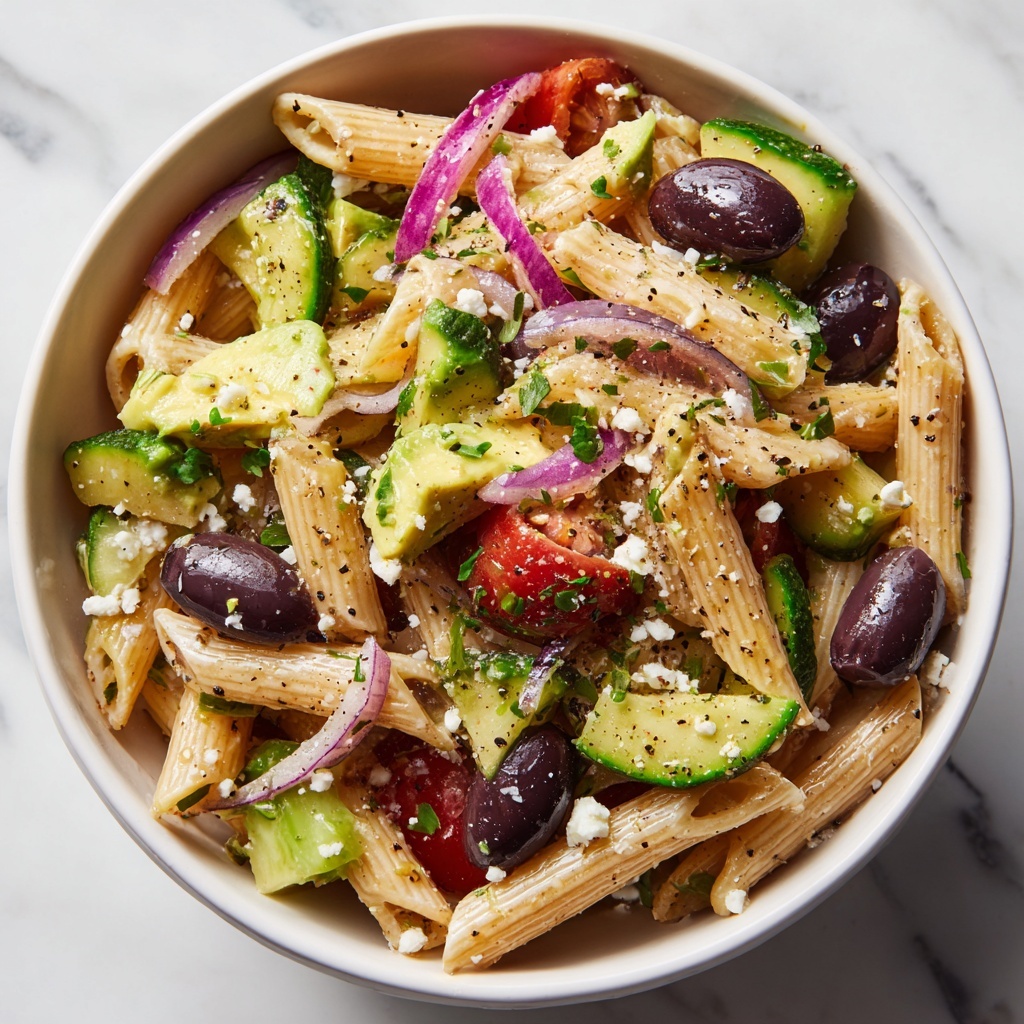 Lemon Herb Mediterranean Pasta Salad Recipe - Recipe Image