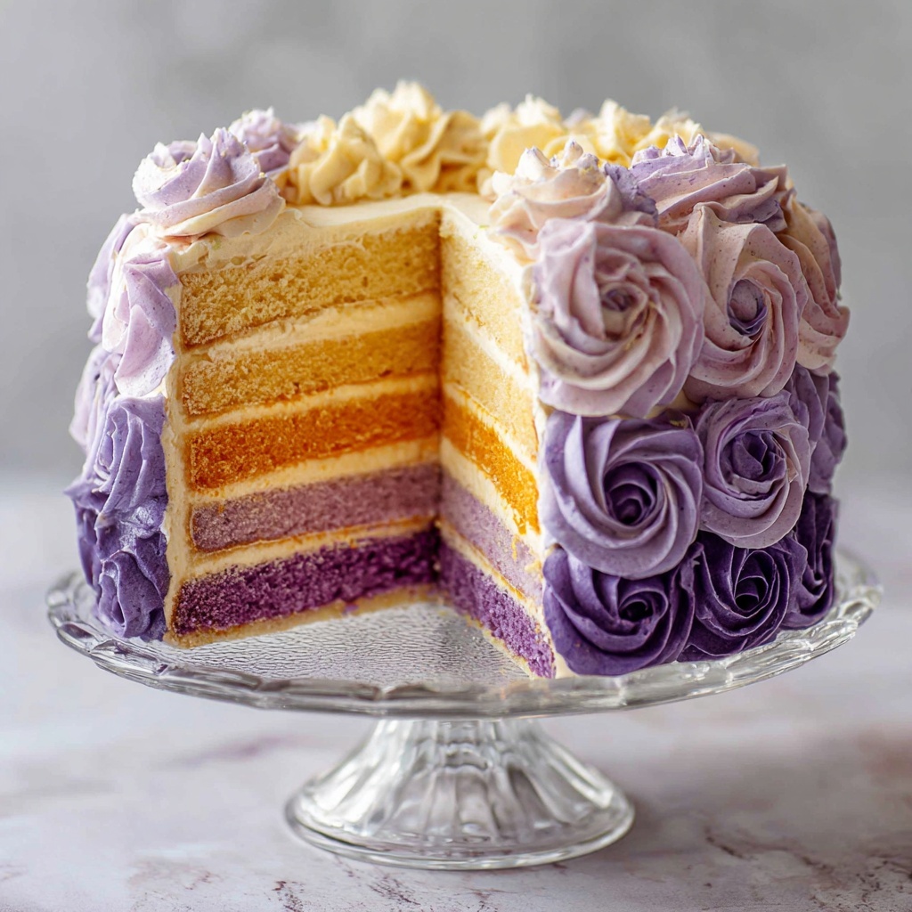 Purple Ombre Layer Cake Recipe - Recipe Image