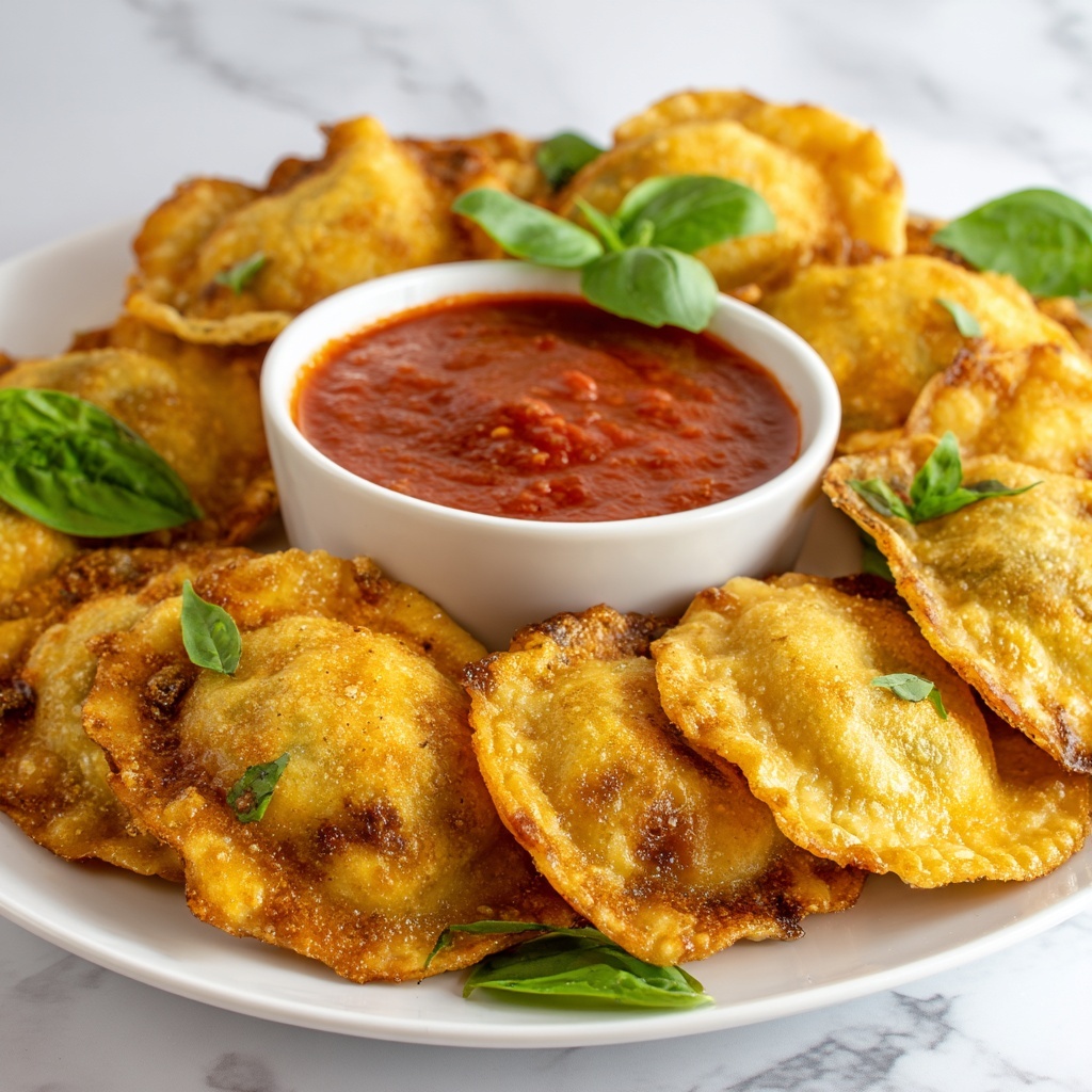 Fried Ravioli with Marinara Dipping Sauce Recipe - Recipe Image