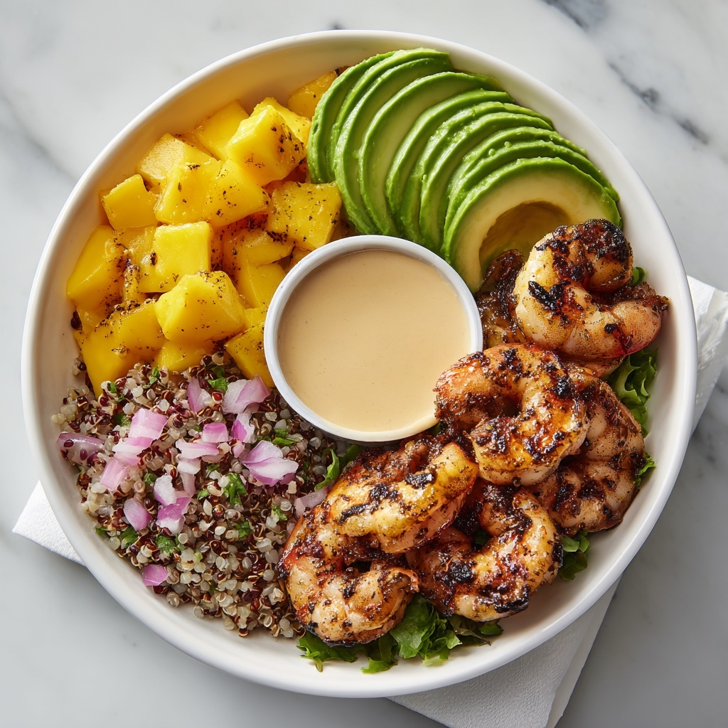 Shrimp and Avocado Bowls with Mango Salsa & Lime Chili Sauce Recipe - Recipe Image