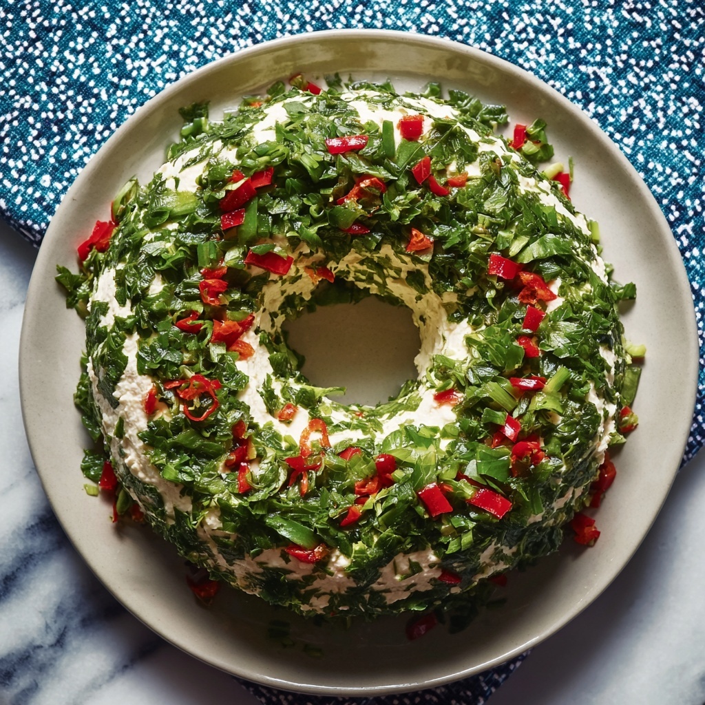 Christmas Taco Cheese Ball Wreath Recipe - Recipe Image