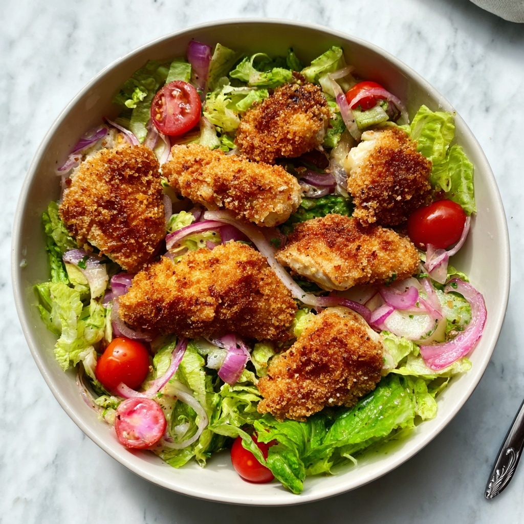 Air Fried Chicken Tender Salad with Honey Mustard Recipe - Recipe Image