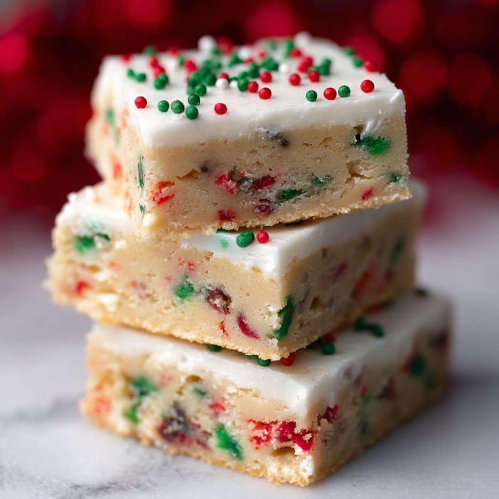 Christmas Sugar Cookie Bars Recipe - Recipe Image