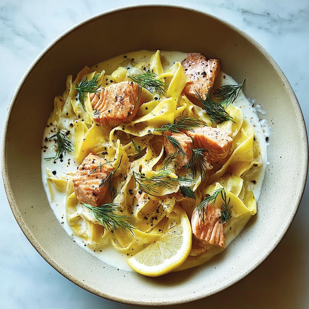 Citrus-Scented Pappardelle with Slow-Roasted Salmon Recipe - Recipe Image