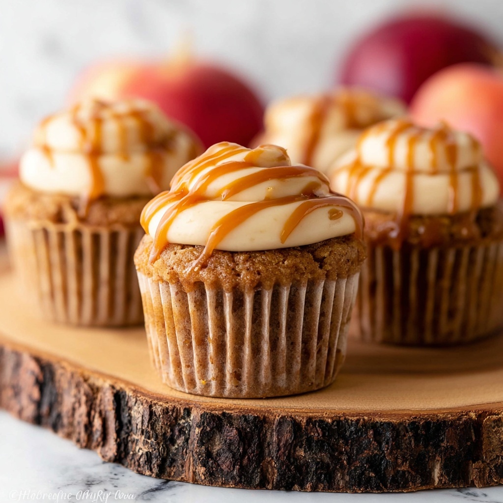 Apple Cupcakes with Salted Caramel Frosting Recipe - Recipe Image