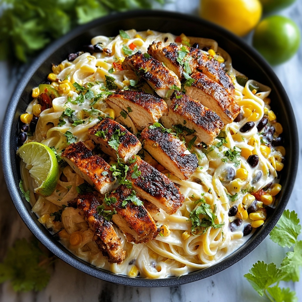 Creamy Southwest Chicken Alfredo Recipe - Recipe Image