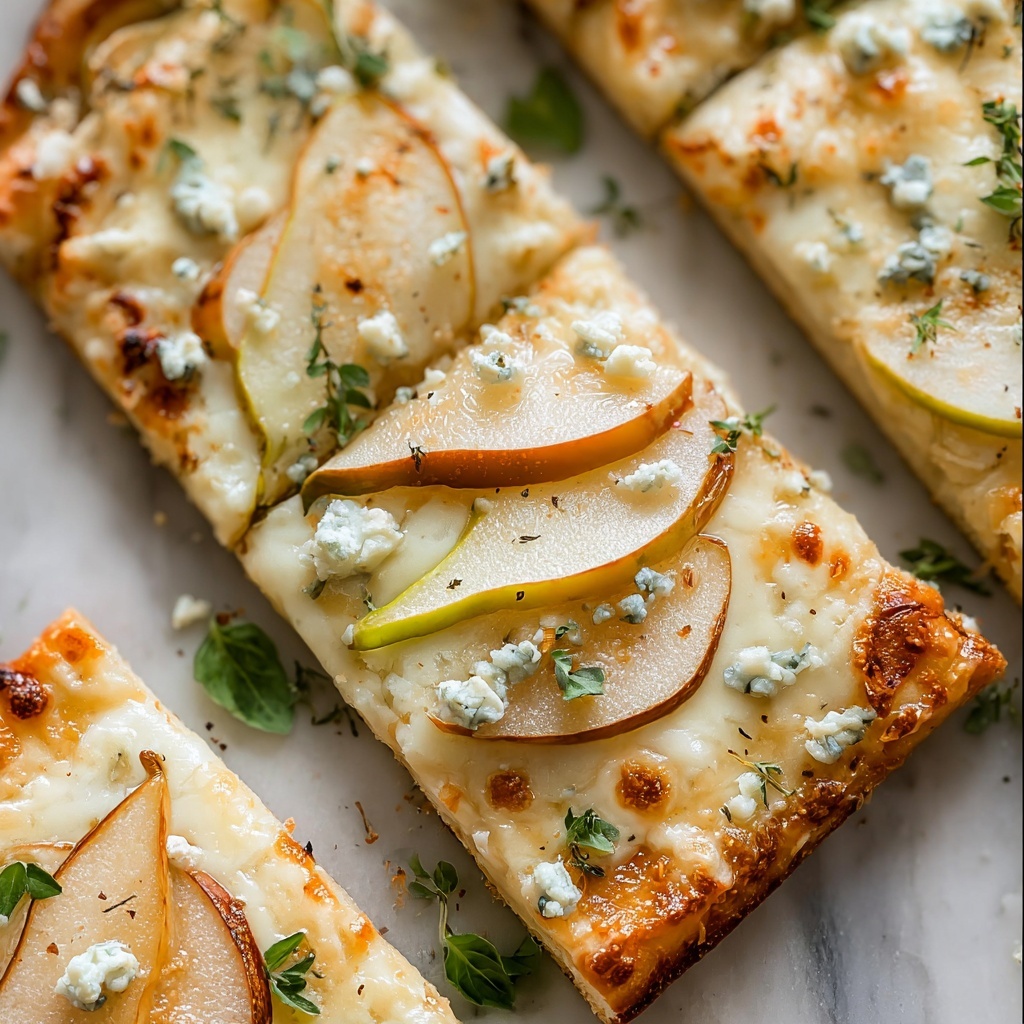 Pear and Gorgonzola Flatbread with Honey and Walnuts Recipe - Recipe Image