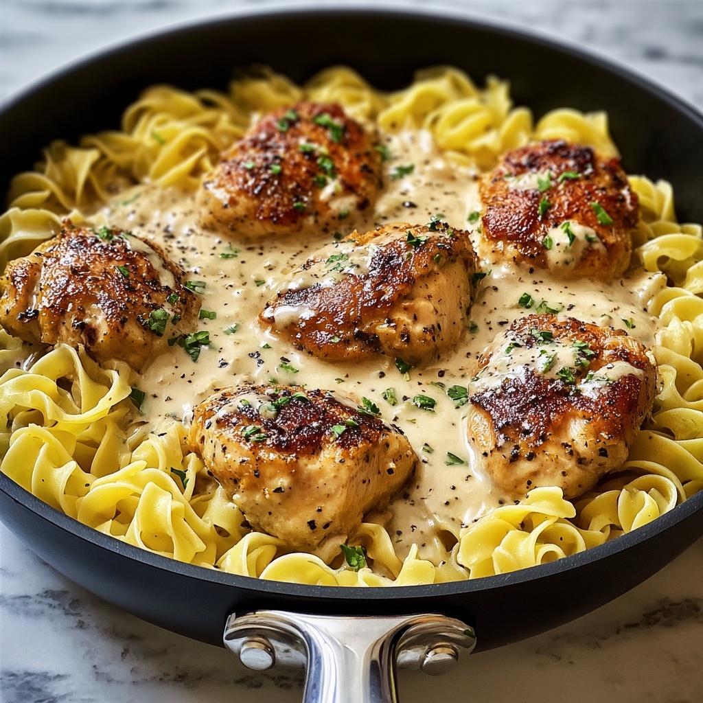 One-Pan Chicken with Buttered Noodles Recipe - Recipe Image