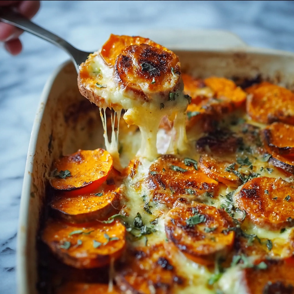 Garlic Butter Sweet Potato Bake Recipe - Recipe Image