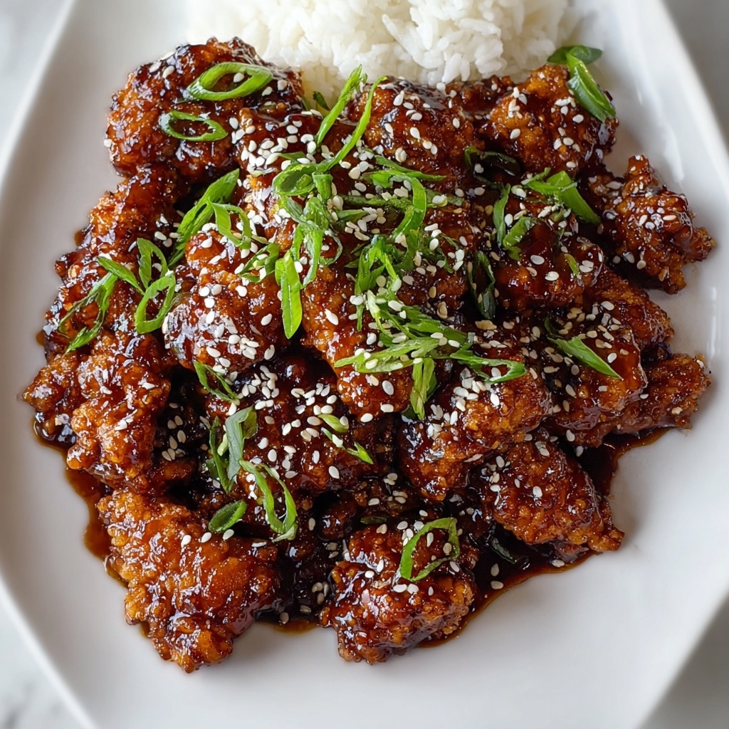 Crispy Asian Sesame Chicken with Sticky Glaze Recipe - Recipe Image