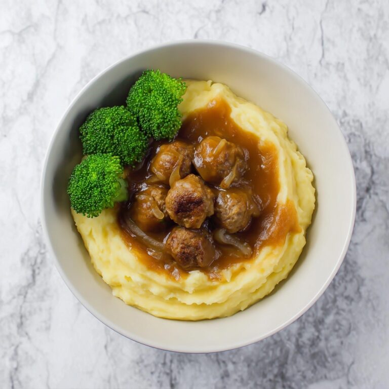 Salisbury Meatballs with Creamy Mashed Potatoes Recipe