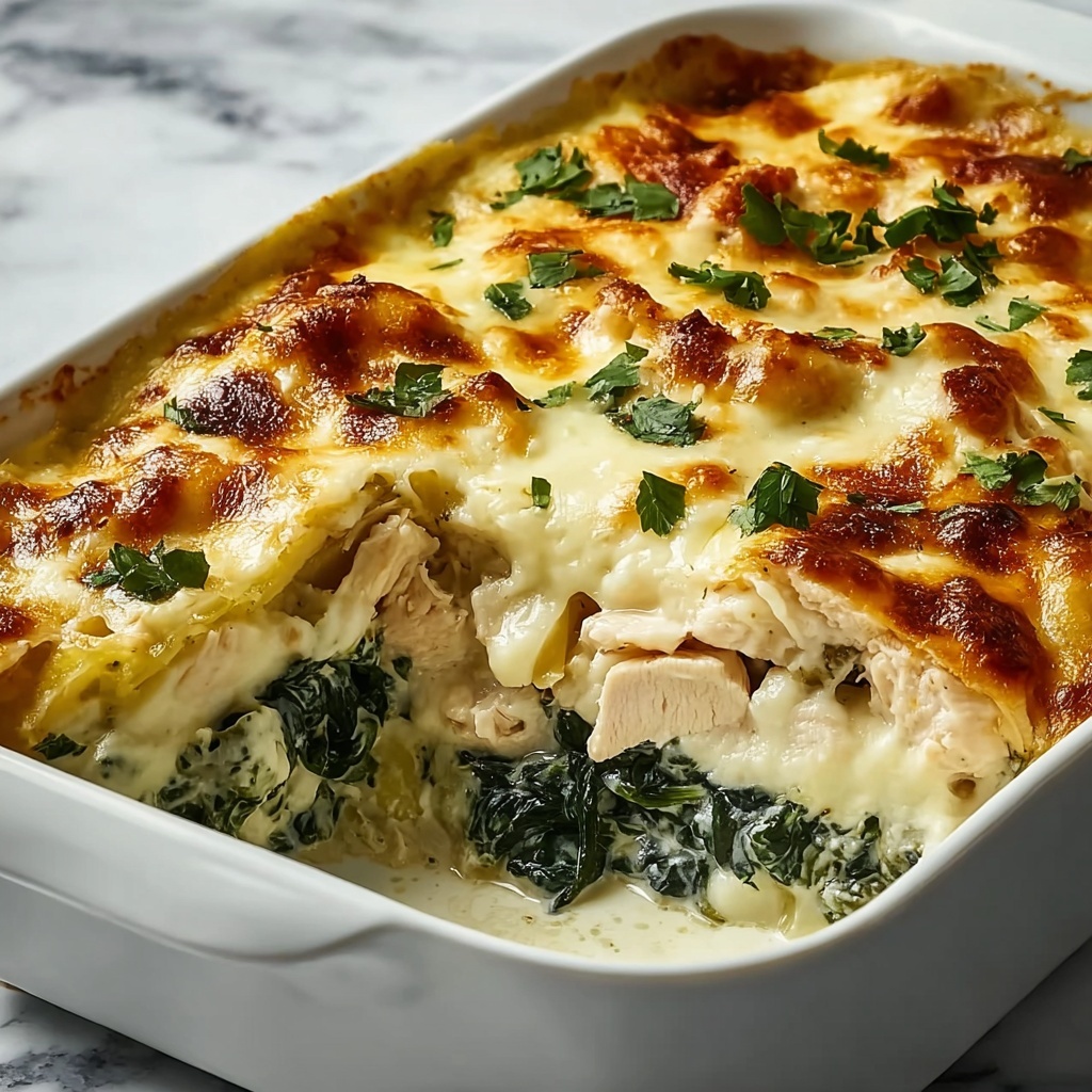 Creamy Chicken and Spinach Casserole Recipe - Recipe Image