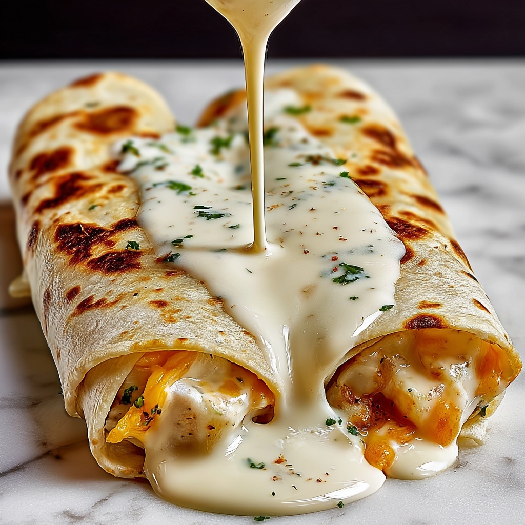 Cheesy Chicken Alfredo Wraps Recipe - Recipe Image