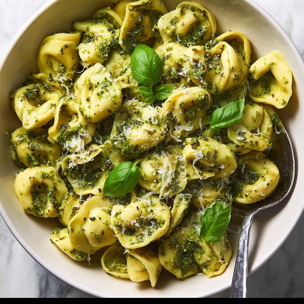 Pesto Tortellini with Spinach and Parmesan Recipe - Recipe Image