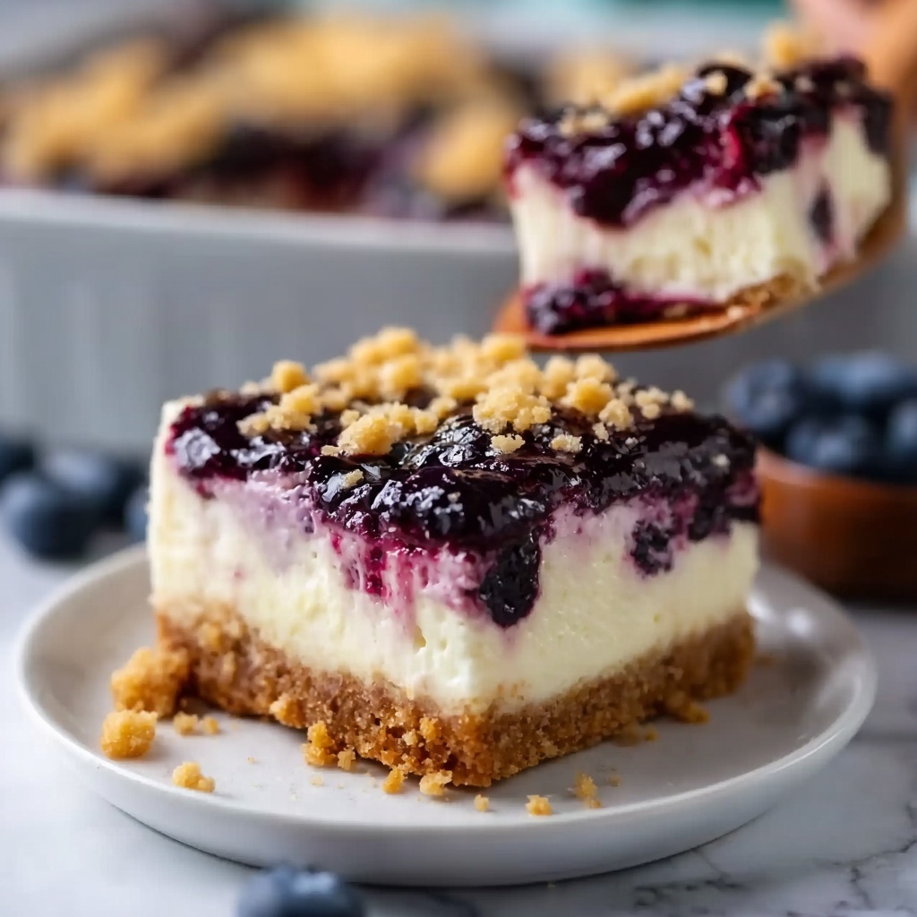Lavender and Blueberry Cheesecake Bars Recipe - Recipe Image