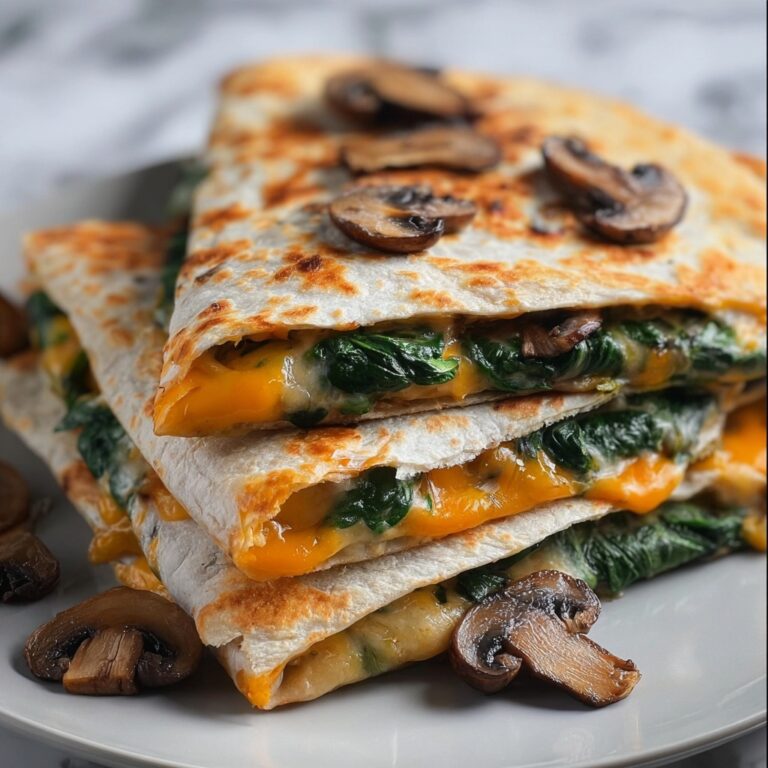 Baked Spinach Mushroom Quesadillas Recipe