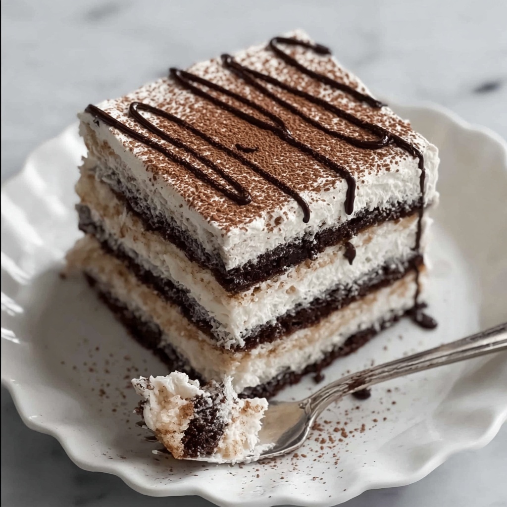 Chocolate Icebox Cake with Whipped Cream and Chocolate Shavings Recipe - Recipe Image