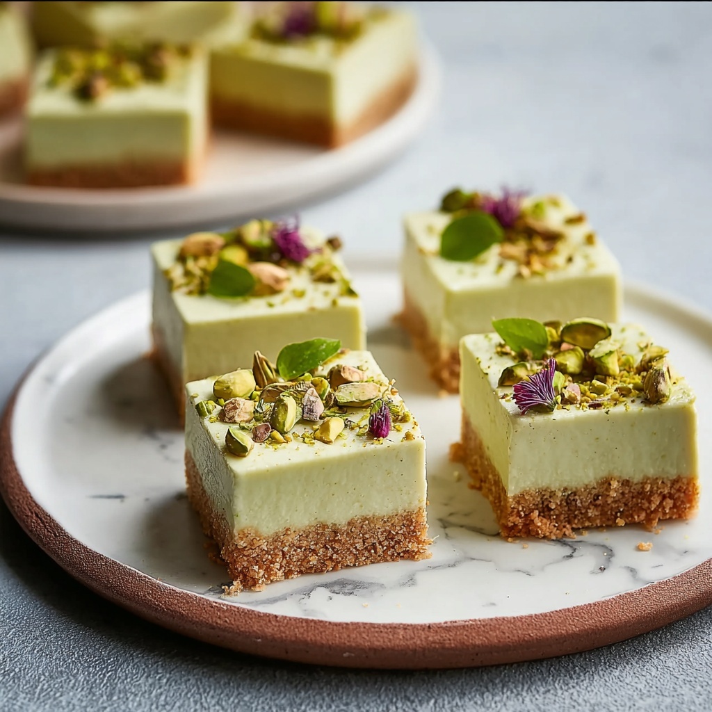 Irresistible Pistachio Cream Cheesecake Bars for Home Chefs Recipe - Recipe Image