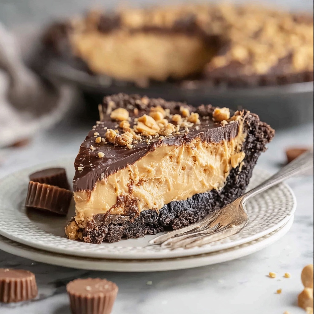 Peanut Butter Cup Chocolate Pie Recipe - Recipe Image