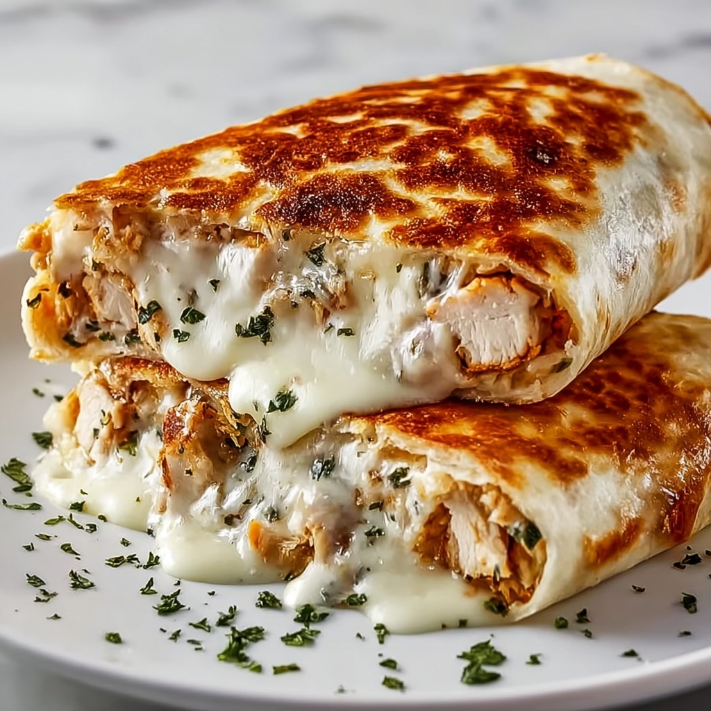 Cheesy Garlic Chicken Wraps Recipe - Recipe Image