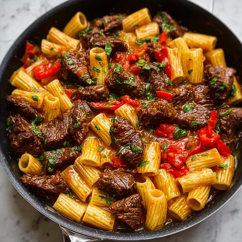 Creamy Zesty Garlic Steak Pasta in One Pot Recipe - Recipe Image